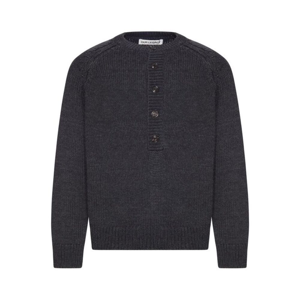 Our Legacy Men Charcoal Merino Wool Sweater